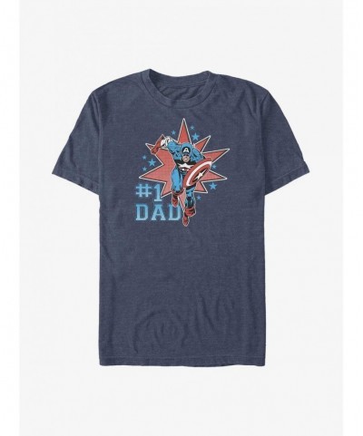 Limited-time Offer Marvel Captain America Number One Dad Big & Tall T-Shirt $12.26 T-Shirts