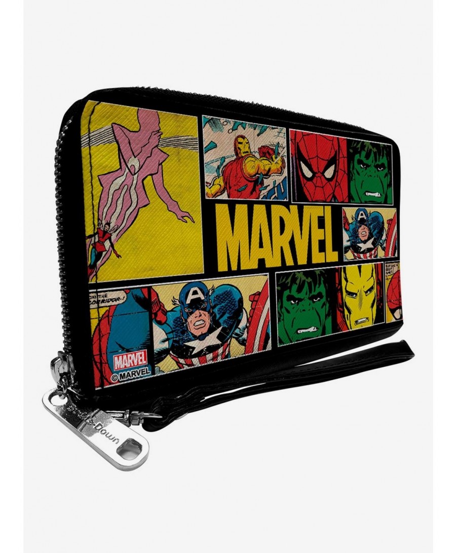 Absolute Discount Marvel Retro Comic Panels Zip Around Wallet $16.40 Wallets