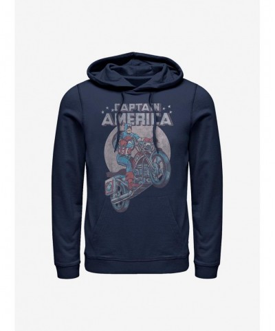 Huge Discount Marvel Captain America Motorcycle Hoodie $22.45 Hoodies