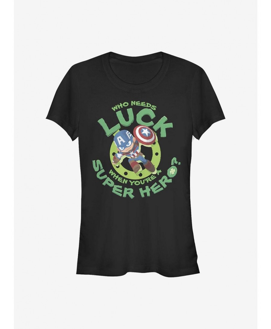 Best Deal Marvel Captain America Super America Luck Girls T-Shirt $9.21 T-Shirts