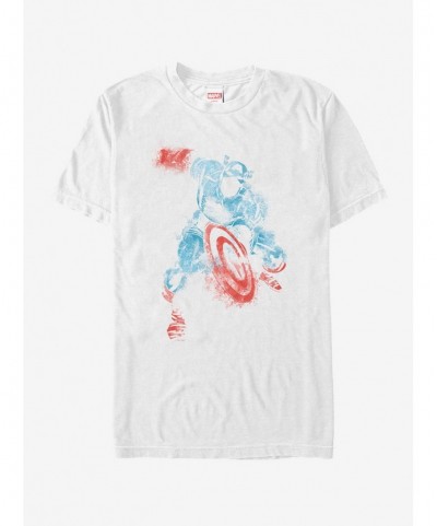 High Quality Marvel Captain America Watercolor T-Shirt $10.52 T-Shirts