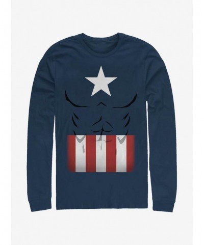 Discount Marvel Captain America Captain Simple Suit Long-Sleeve T-Shirt $12.50 T-Shirts