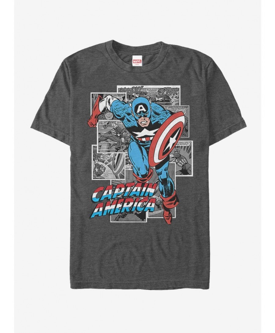 Exclusive Price Marvel Captain America Comic Cap T-Shirt $9.56 T-Shirts