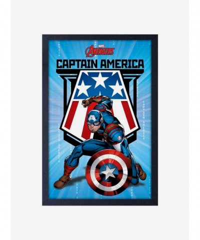 Bestselling Marvel Captain America Framed Wood Wall Art $10.21 Others