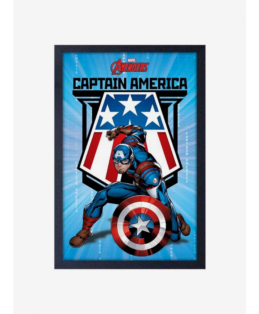 Bestselling Marvel Captain America Framed Wood Wall Art $10.21 Others