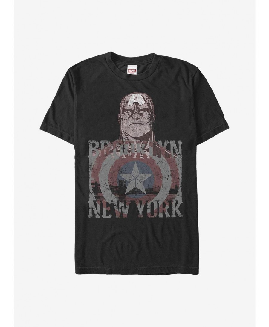 Hot Selling Marvel Captain America Brooklyn T-Shirt $9.56 T-Shirts