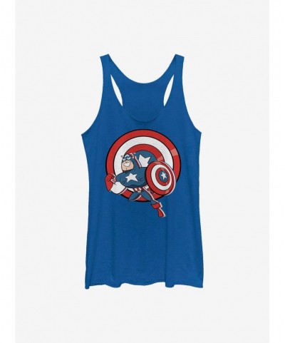 Hot Sale Marvel Captain America Retro America Girls Tank $7.77 Tanks