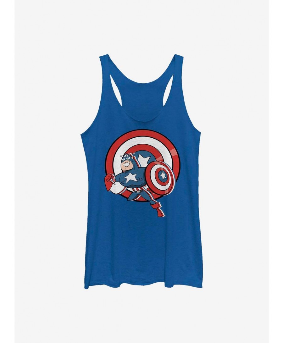 Hot Sale Marvel Captain America Retro America Girls Tank $7.77 Tanks