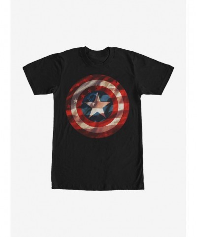 Discount Marvel Captain America Shield Flag T-Shirt $7.65 T-Shirts