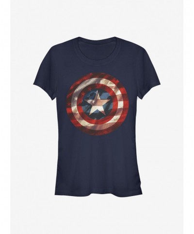 Limited-time Offer Marvel Captain America Flag Shield Girls T-Shirt $7.47 T-Shirts