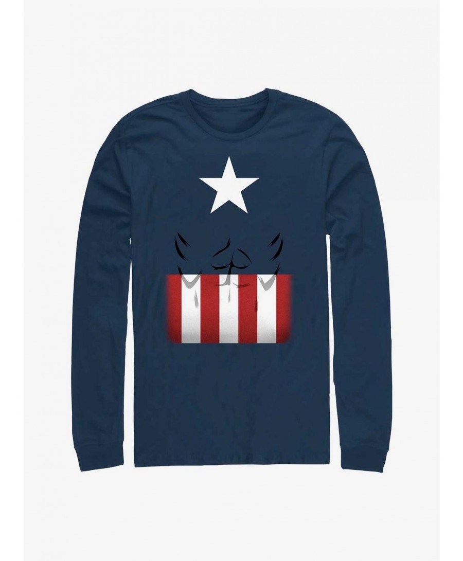 Special Marvel Captain America Simple Suit Long-Sleeve T-Shirt $14.15 T-Shirts