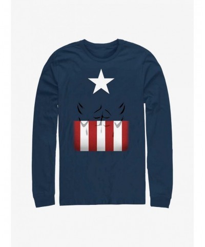 Special Marvel Captain America Simple Suit Long-Sleeve T-Shirt $14.15 T-Shirts