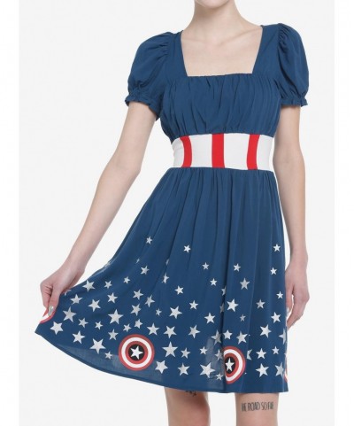 Flash Deal Her Universe Marvel Captain America Shield Retro Dress $18.12 Others