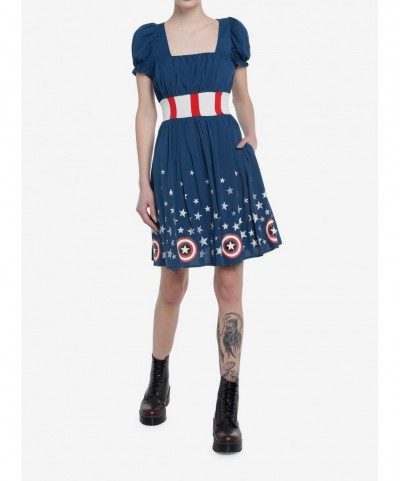 Flash Deal Her Universe Marvel Captain America Shield Retro Dress $18.12 Others