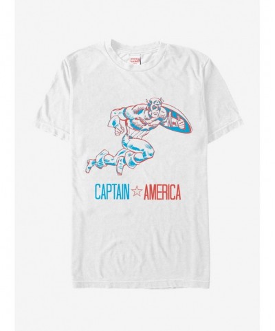 Festival Price Marvel Captain America Patriotic T-Shirt $9.08 T-Shirts