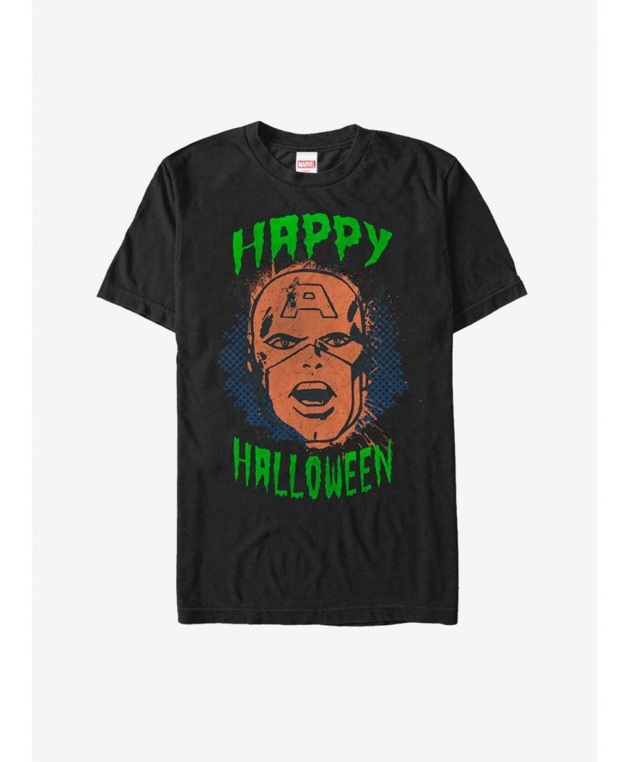 Hot Selling Marvel Happy Halloween Captain America T-Shirt $11.47 T-Shirts