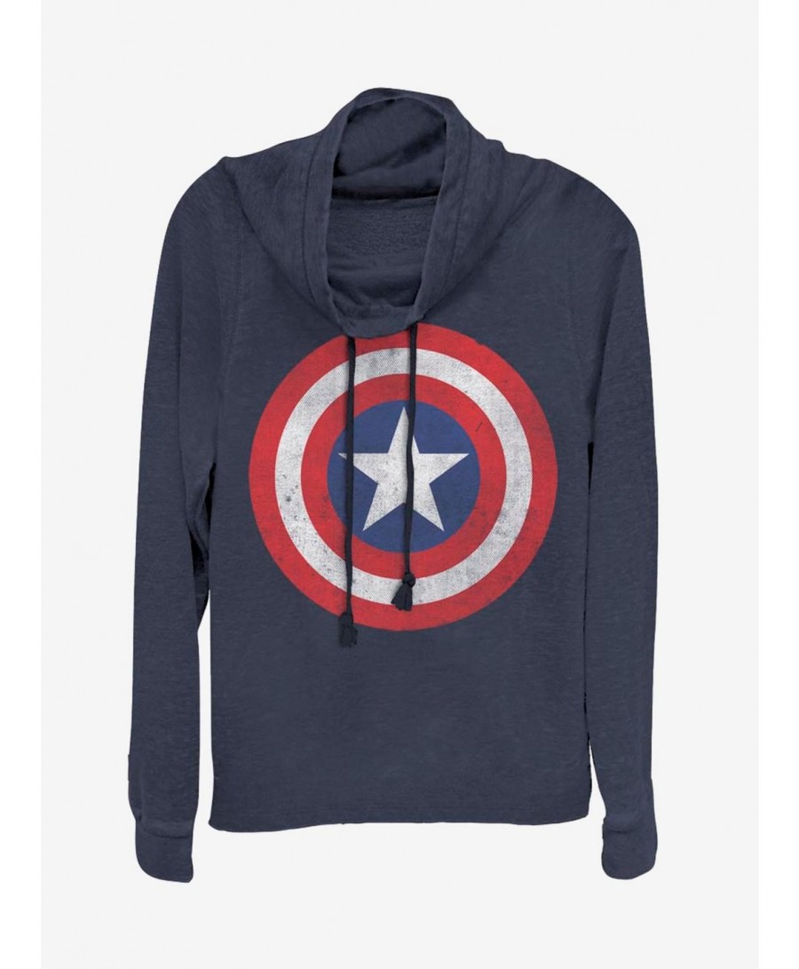 New Arrival Marvel Captain America Captain Classic Cowl Neck Long-Sleeve Girls Top $16.16 Tops