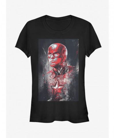 Absolute Discount Marvel Avengers: Endgame Captain America Painted Girls White T-Shirt $8.22 T-Shirts