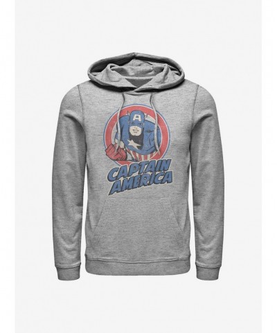 Exclusive Marvel Captain America Captain America Thrifted Hoodie $17.51 Hoodies