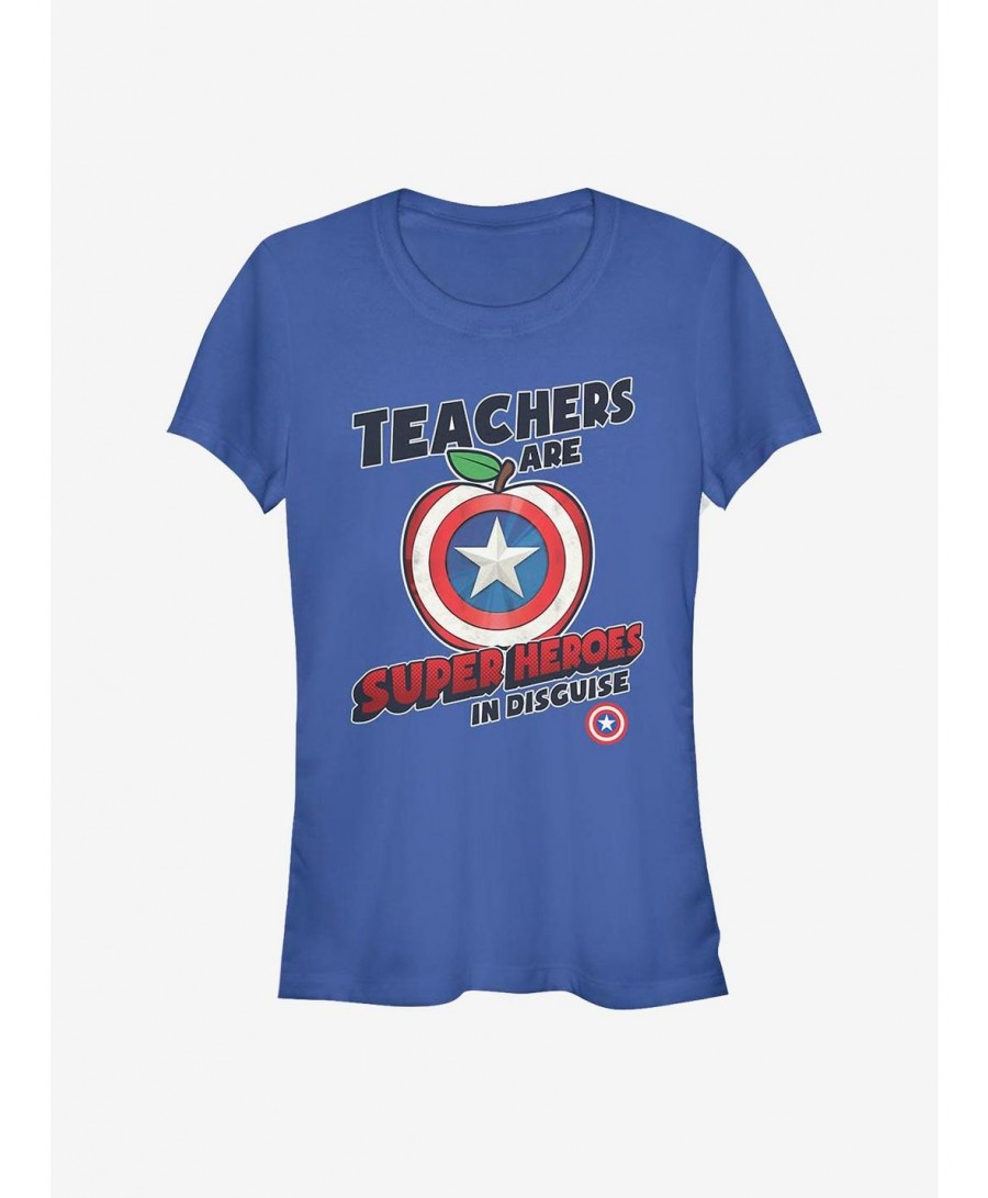 Bestselling Marvel Captain America Teachers Are Superheroes Girls T-Shirt $9.21 T-Shirts