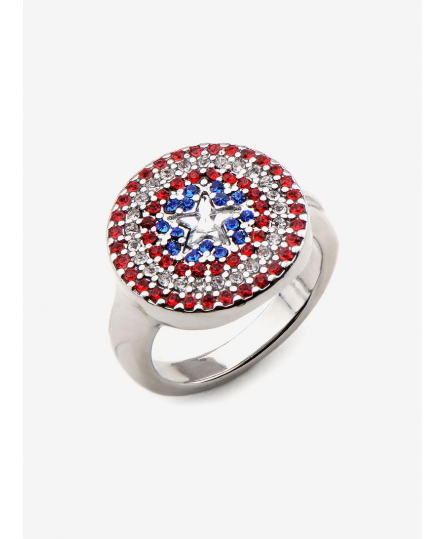 Hot Selling Marvel Stainless Steel Captain America Logo Ring $6.75 Others