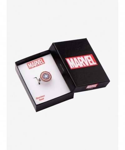 Hot Selling Marvel Stainless Steel Captain America Logo Ring $6.75 Others