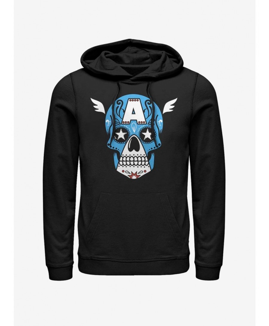 High Quality Marvel Captain America Sugar Skull Hoodie $22.00 Hoodies