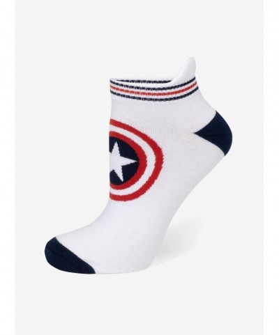 Flash Sale Marvel Captain America White Ankle Socks $6.45 Socks