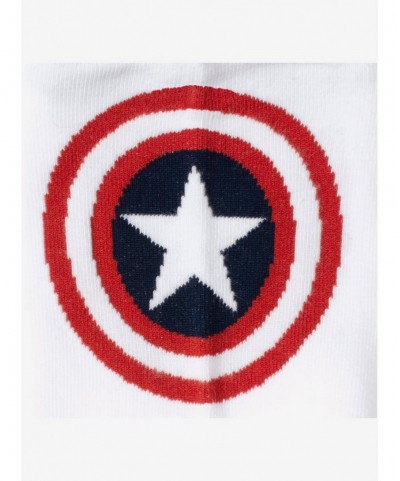 Flash Sale Marvel Captain America White Ankle Socks $6.45 Socks