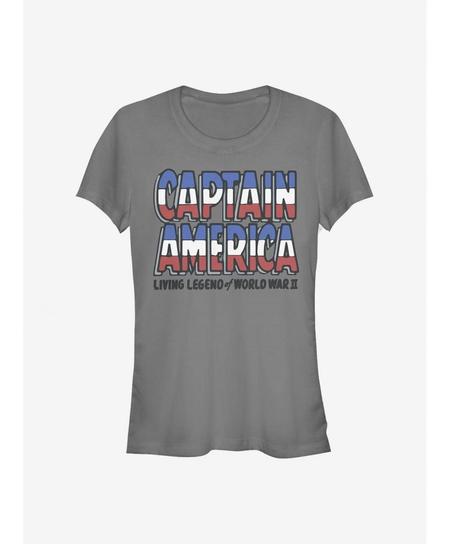 Absolute Discount Marvel Captain America Living Legend Girls T-Shirt $10.96 T-Shirts