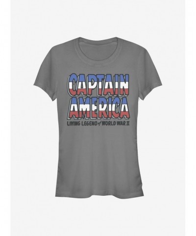 Absolute Discount Marvel Captain America Living Legend Girls T-Shirt $10.96 T-Shirts