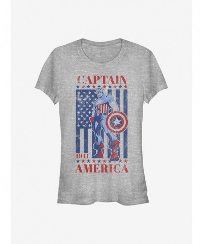 Clearance Marvel Captain America Captain 'Merica Girls T-Shirt $9.21 T-Shirts