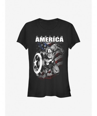 Sale Item Marvel Captain America Fighter Girls T-Shirt $10.46 T-Shirts