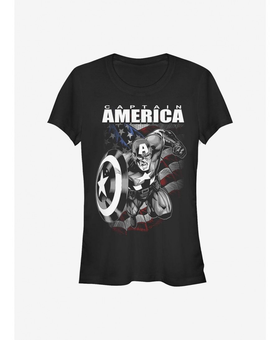 Sale Item Marvel Captain America Fighter Girls T-Shirt $10.46 T-Shirts