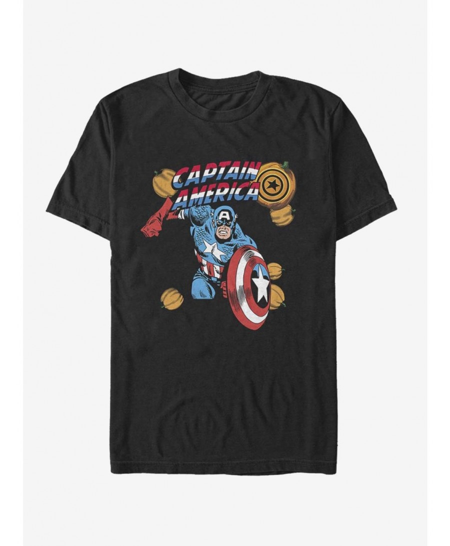 Hot Selling Marvel Captain America Captain Pumpkins T-Shirt $11.71 T-Shirts