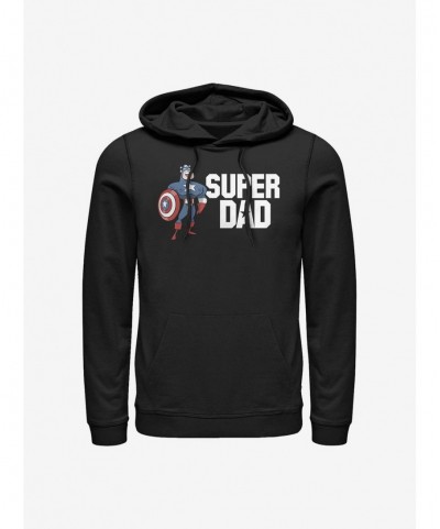 Cheap Sale Marvel Captain America Super Dad Hoodie $17.96 Hoodies