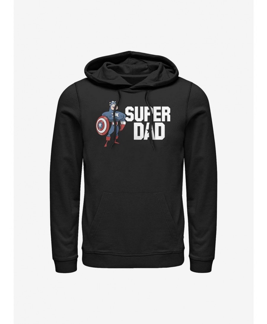 Cheap Sale Marvel Captain America Super Dad Hoodie $17.96 Hoodies