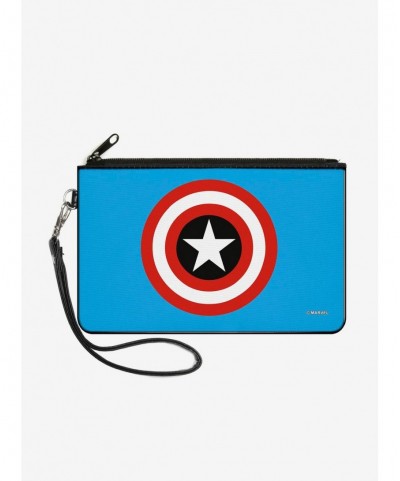 Flash Deal Marvel Captain America Shield Wallet Canvas Zip Clutch $7.37 Others