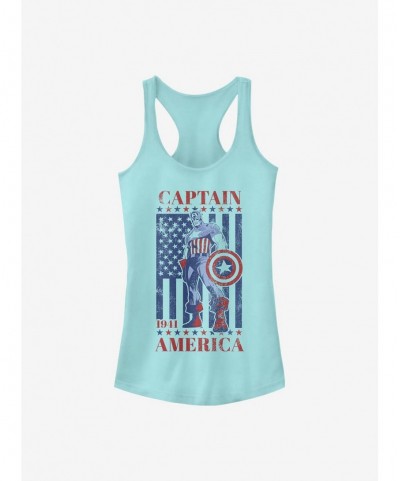 Discount Sale Marvel Captain America Captain 'Merica Girls Tank $12.20 Tanks