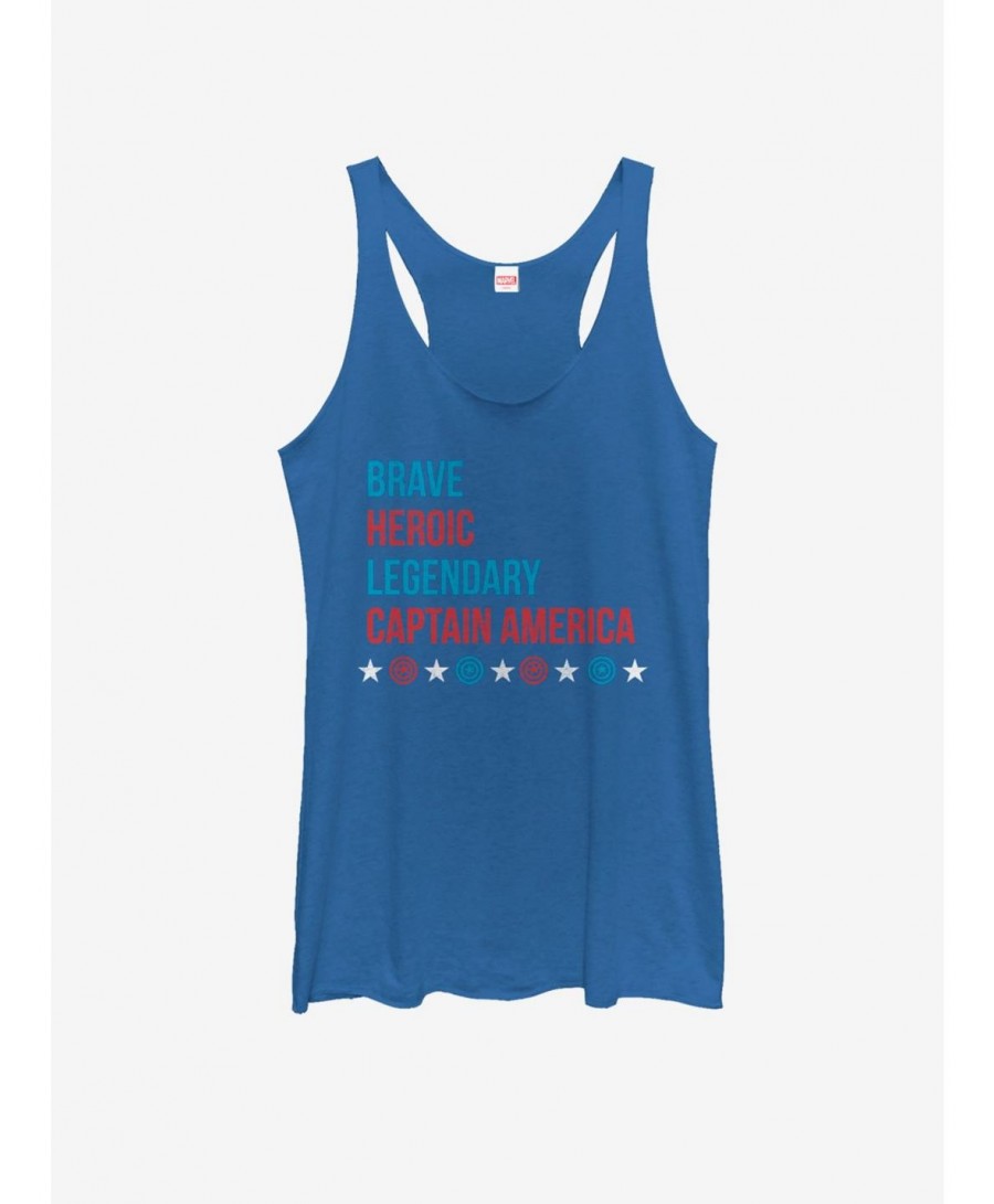 Absolute Discount Marvel Captain America Captain Stacked Type Girls Tank $9.32 Tanks