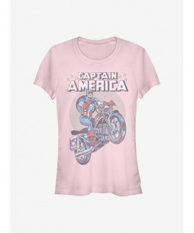 New Arrival Marvel Captain America Motorcycle Girls T-Shirt $8.72 T-Shirts