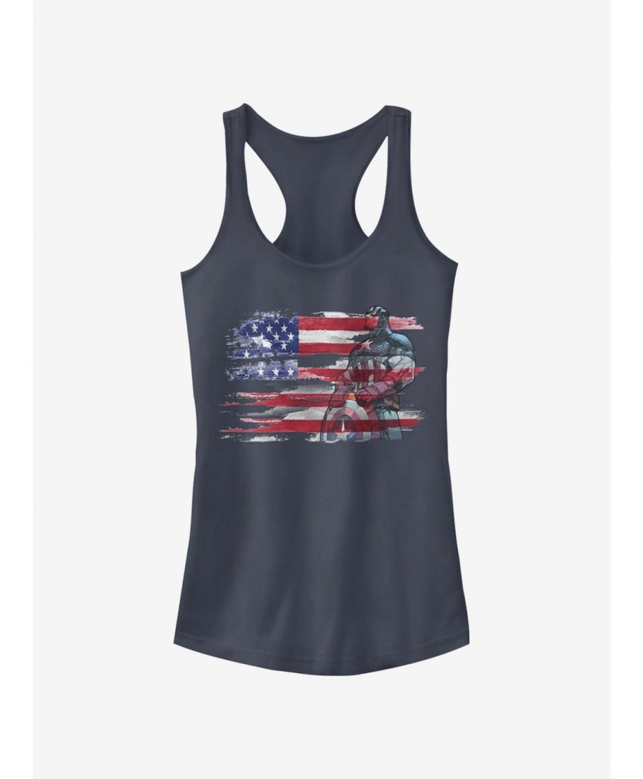 Limited Time Special Marvel Captain America Captain Inkflag Girls Tank $8.96 Tanks