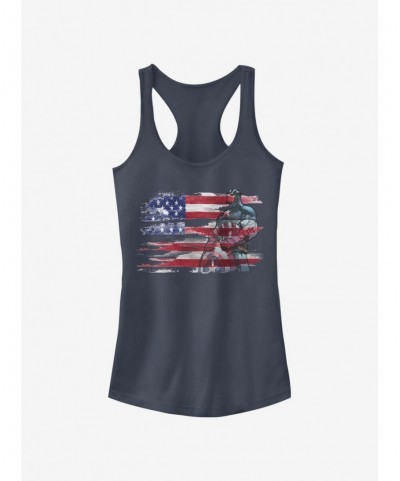 Limited Time Special Marvel Captain America Captain Inkflag Girls Tank $8.96 Tanks