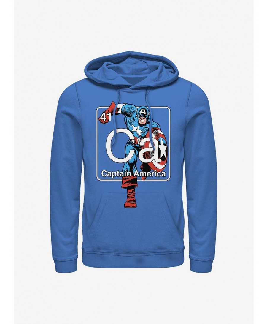 Bestselling Marvel Captain America Periodic Captain Hoodie $16.61 Hoodies