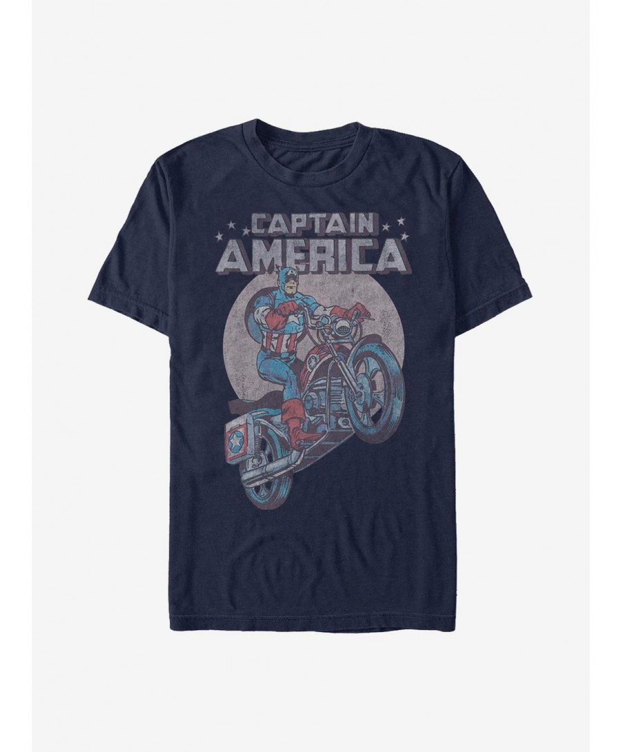 Crazy Deals Marvel Captain America Motorcycle T-Shirt $11.71 T-Shirts