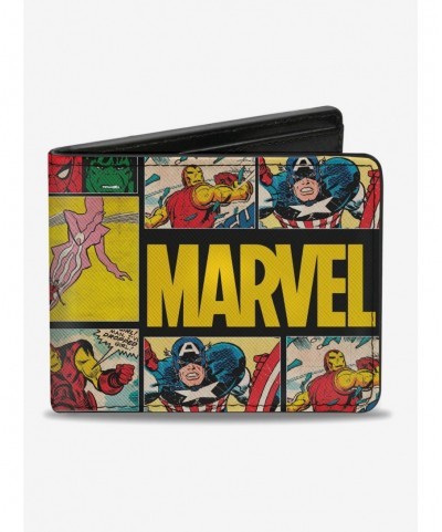 Wholesale Marvel Retro Comic Panel Bifold Wallet $6.27 Wallets