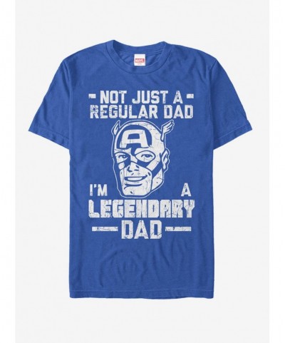 Seasonal Sale Marvel Captain America Legendary Dad Man T-Shirt $9.08 T-Shirts