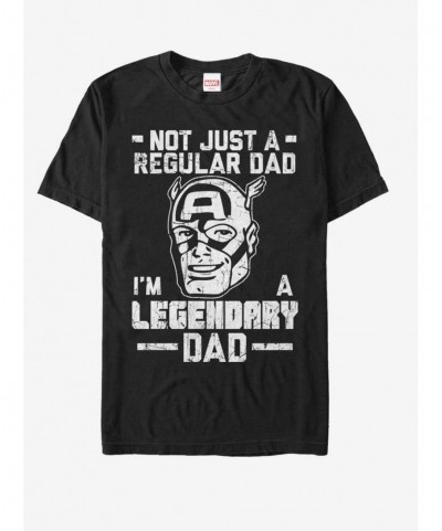 Seasonal Sale Marvel Captain America Legendary Dad Man T-Shirt $9.08 T-Shirts