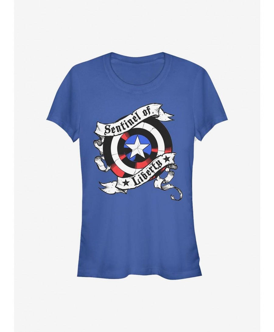 Wholesale Marvel Captain America Sentinel Shield Girls T-Shirt $12.20 T-Shirts