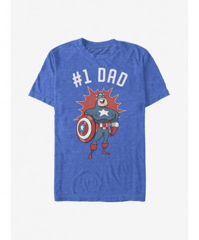 Limited-time Offer Marvel Captain America No. 1 Dad T-Shirt $10.76 T-Shirts